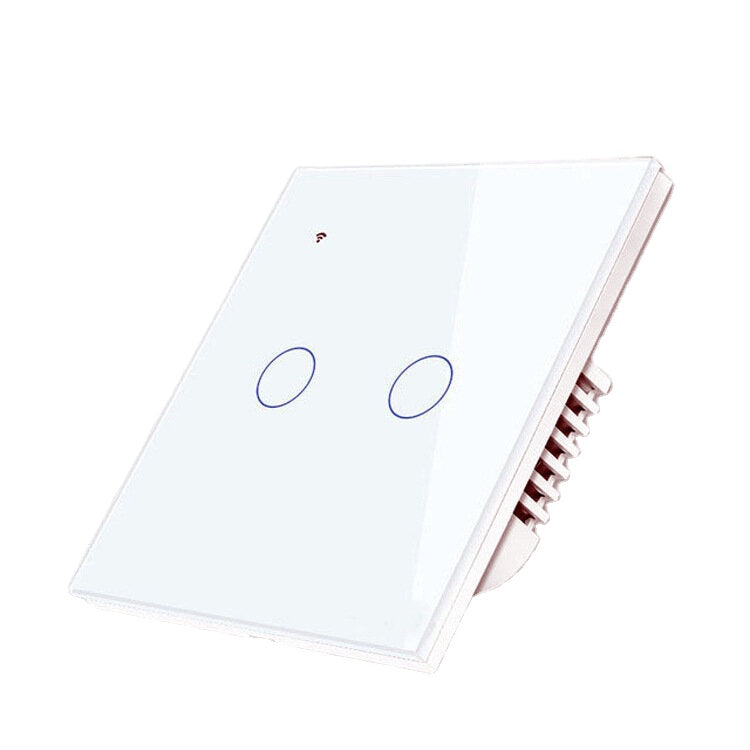 WiFi+RF433 Smart Light Touch Switch 2Gang EU Wireless Remote Control Works with Alexa Google Home