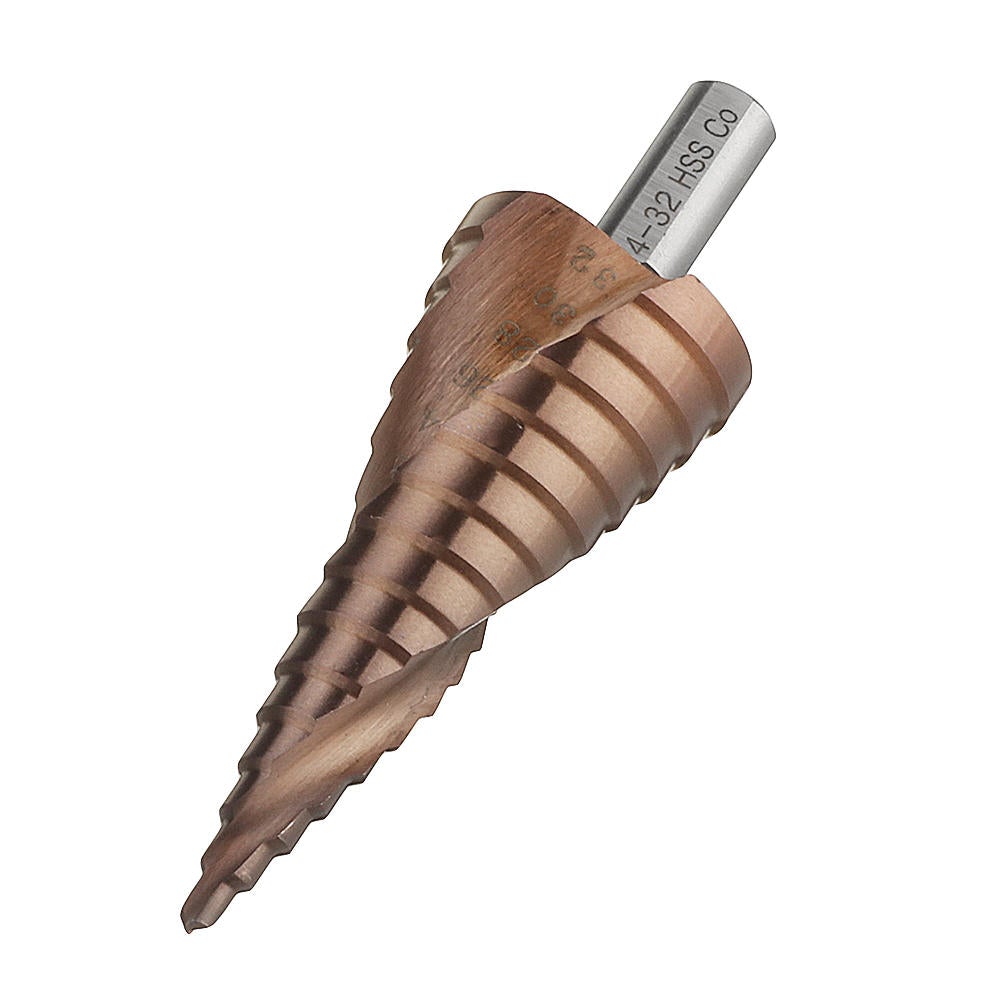 Cobalt Step Drill Bit Triangle Shank 4-12/4-20/4-32mm Spiral Flute Step Drill