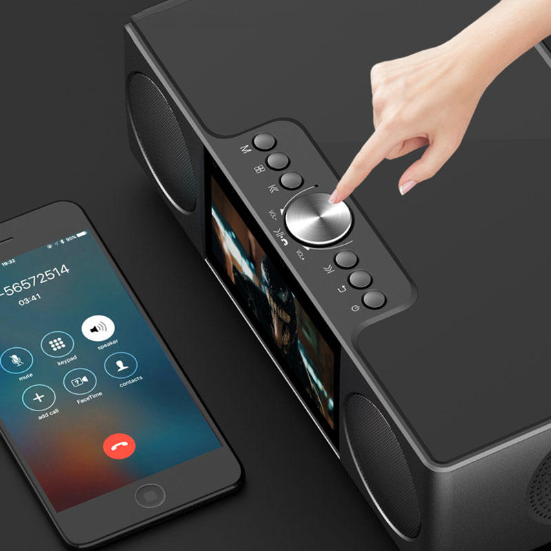 Wireless Bluetooth Speaker Play HD Video Double Alarm Clock FM Radio for Home Outdoor