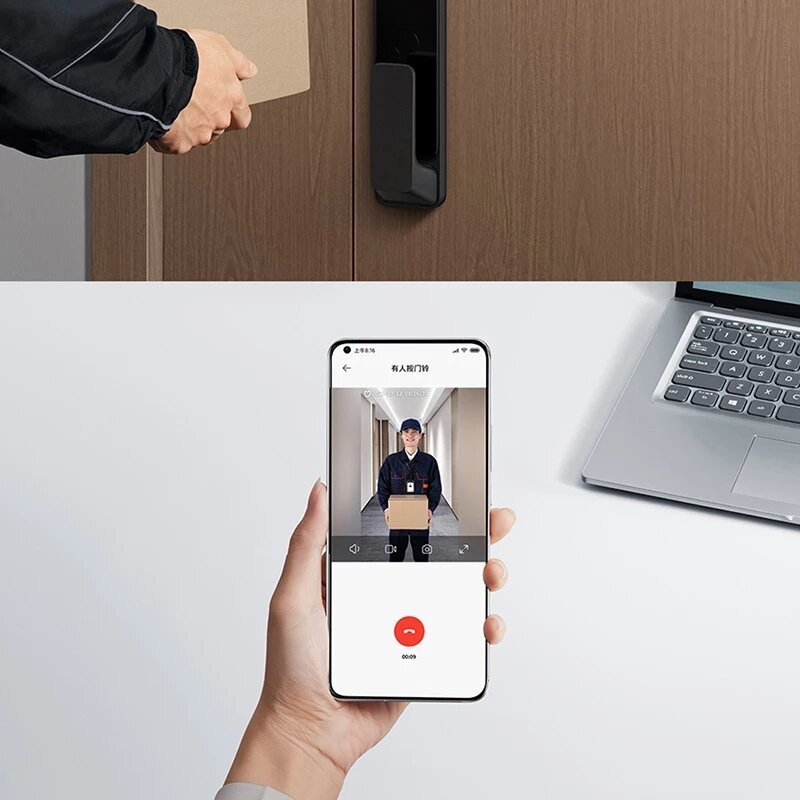 3D Face Recognition Smart Door Lock X Bluetooth Unlock With Camera Fingerprint IC Card Password Work
