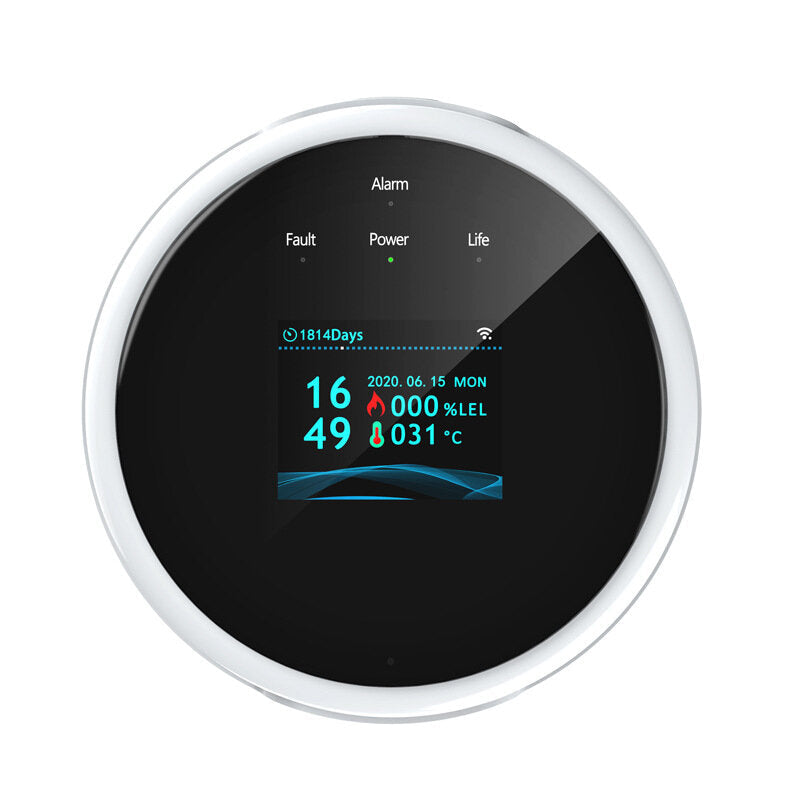 Smart WIFI Gas Detector LCD Displays Smoke Combustible Gas Sensor Alarm Voice Prompt Home Security Accessories
