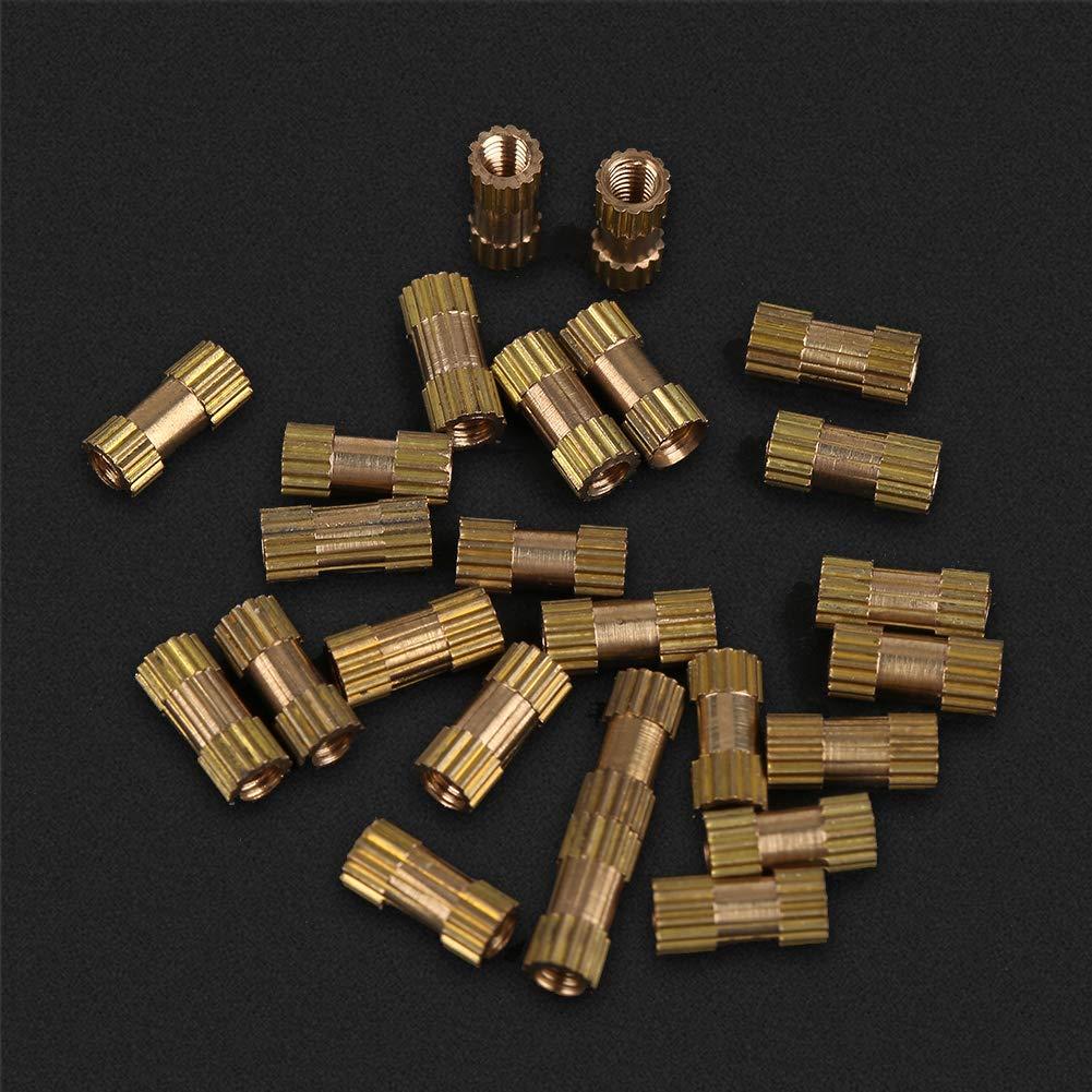 150Pcs M2.5 Brass Cylinder Knurled Nut Round Molded-in Insert Embedded Nuts Assortment Set