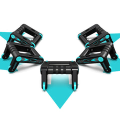 AB Roller 4 Wheel Folding Abdominal Muscle Exercise Gym Roller Home Fitness Training Equipment