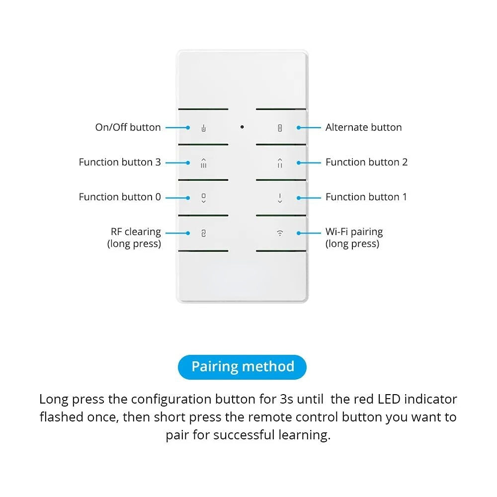 Remote Controller Multipurpose Custom 433 MHz RF Remote Control Switch Works With D1/ iFan03/iFan04 RF433 Bridge 8 Keys