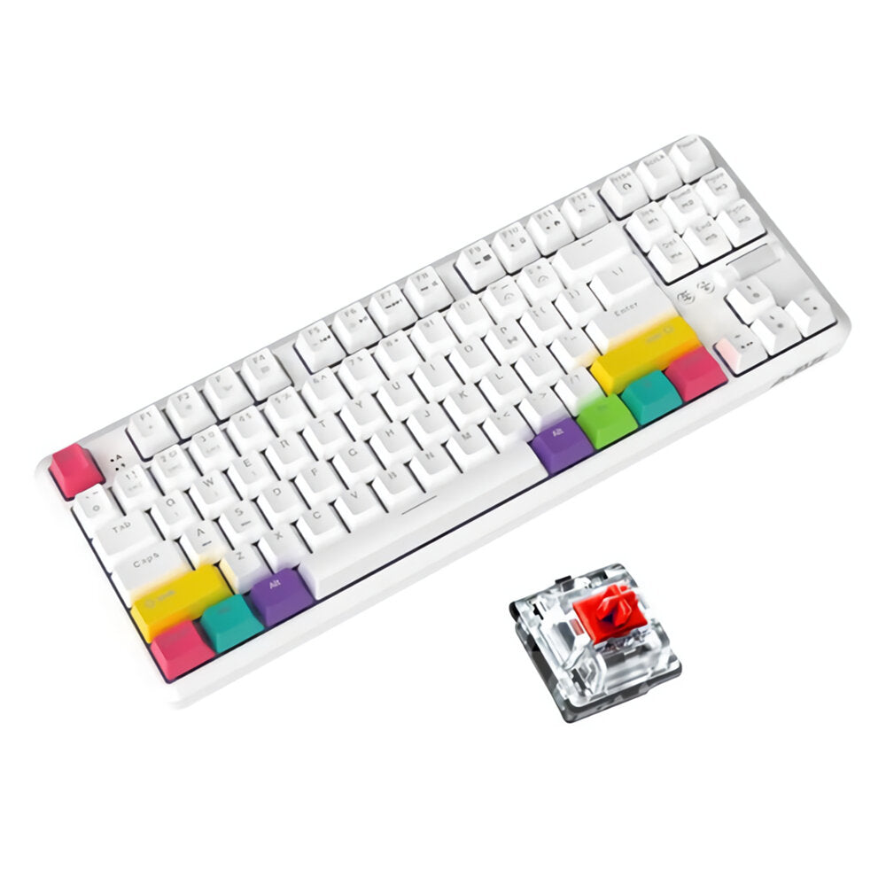 87 Keys Mechanical Keyboard RGB Wireless Bluetooth + Type-C Wired Dual Mode Mechanical Switch Gaming Keyboard