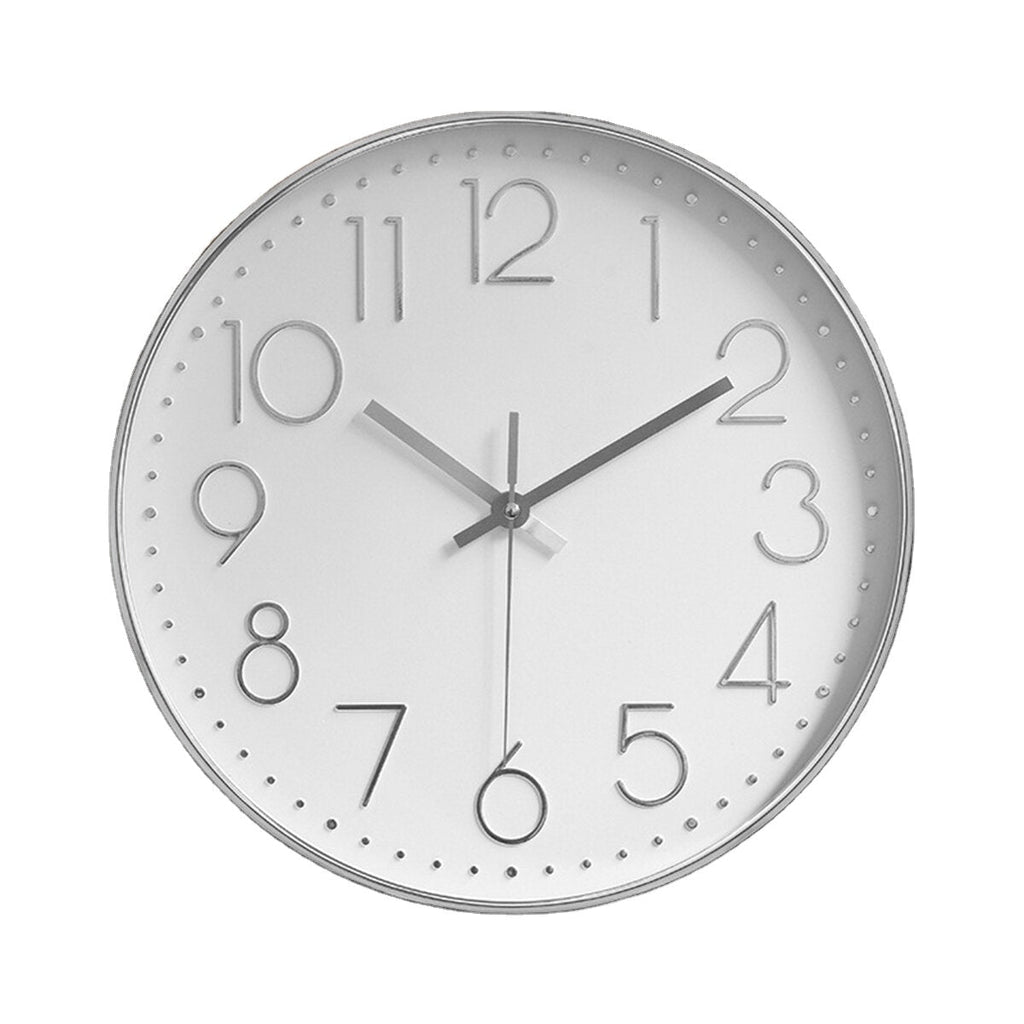 12'' Modern Gold Black White Silent Wall Clock Hanging Home Office Room Decor