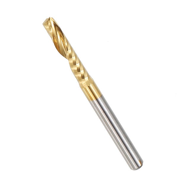 3.175mm Shank 12/15/17/22mm Single Flute End Mill Cutter Titanium Coated Spiral Drill Bit