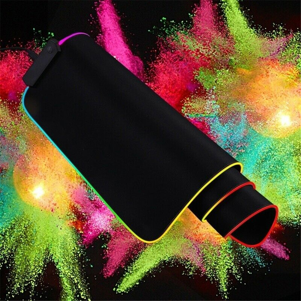 RGB Large Mouse Pad LED Gaming Mouse Pad Gamer Mousepad LED Light Illuminated USB Wired Colorful Luminous Non-Slip Mouse Mice