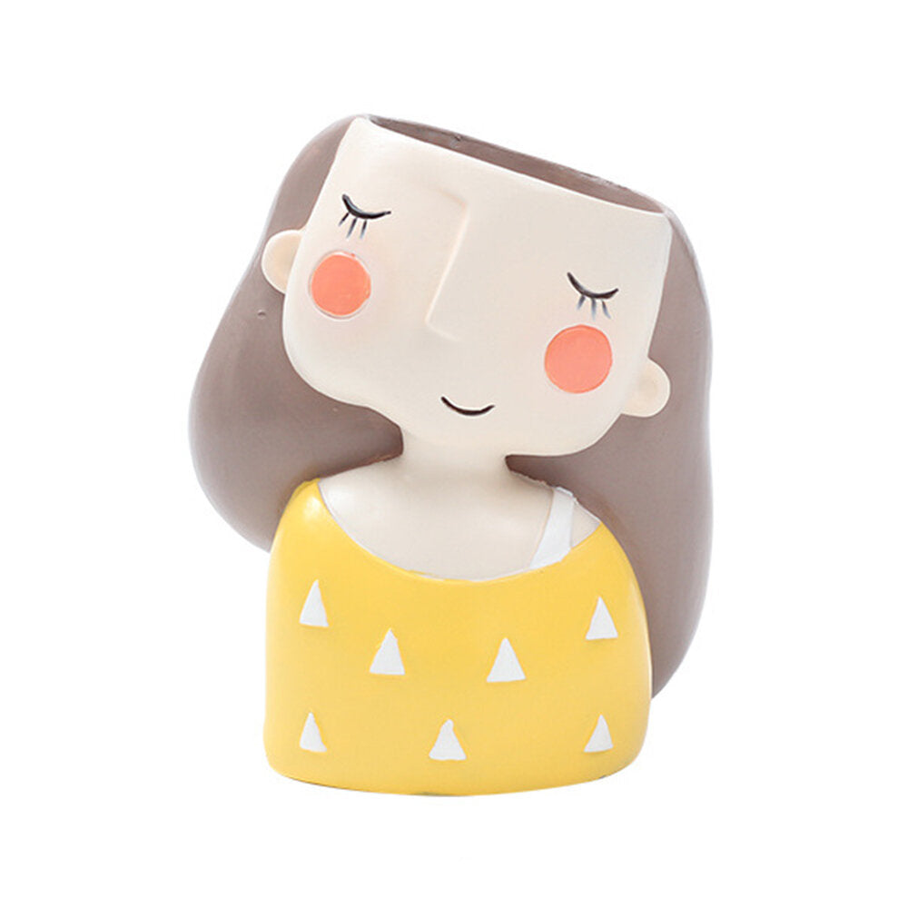 Creative Models Artificial Flowers Resin Cartoon Succulents Flower Pot Micro Landscape Combination Home Decoration