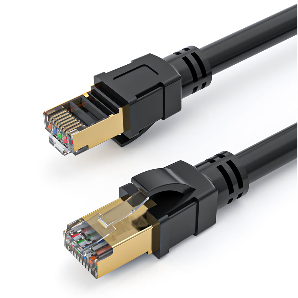 Cat 8 Ethernet Cable SFTP 40Gbps RJ45 Cat 8 Network Cable Gold Plated Connector For Laptop Router Modem
