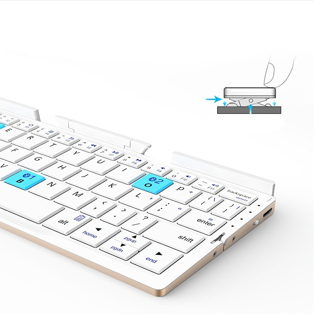 60 Keys Folding Bluetooth Keyboard for iPad Android Smartphone Tablet