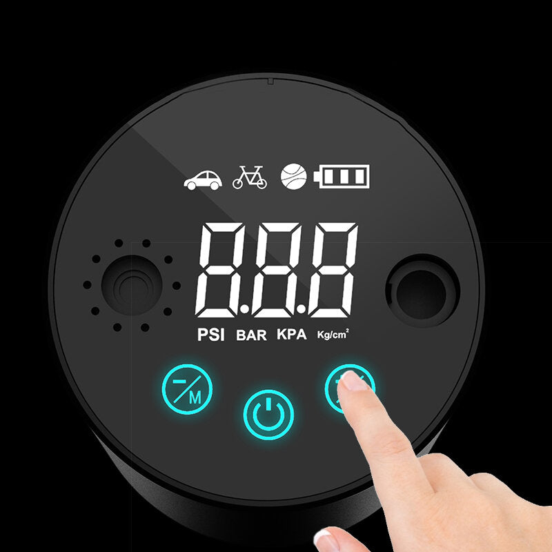 150PSI Bike Pump Smart Adjustable LCD Digital Tire Pressure Electric Inflator Pump for Bike Motorcycle Car Football with 3 Gear Flashlight