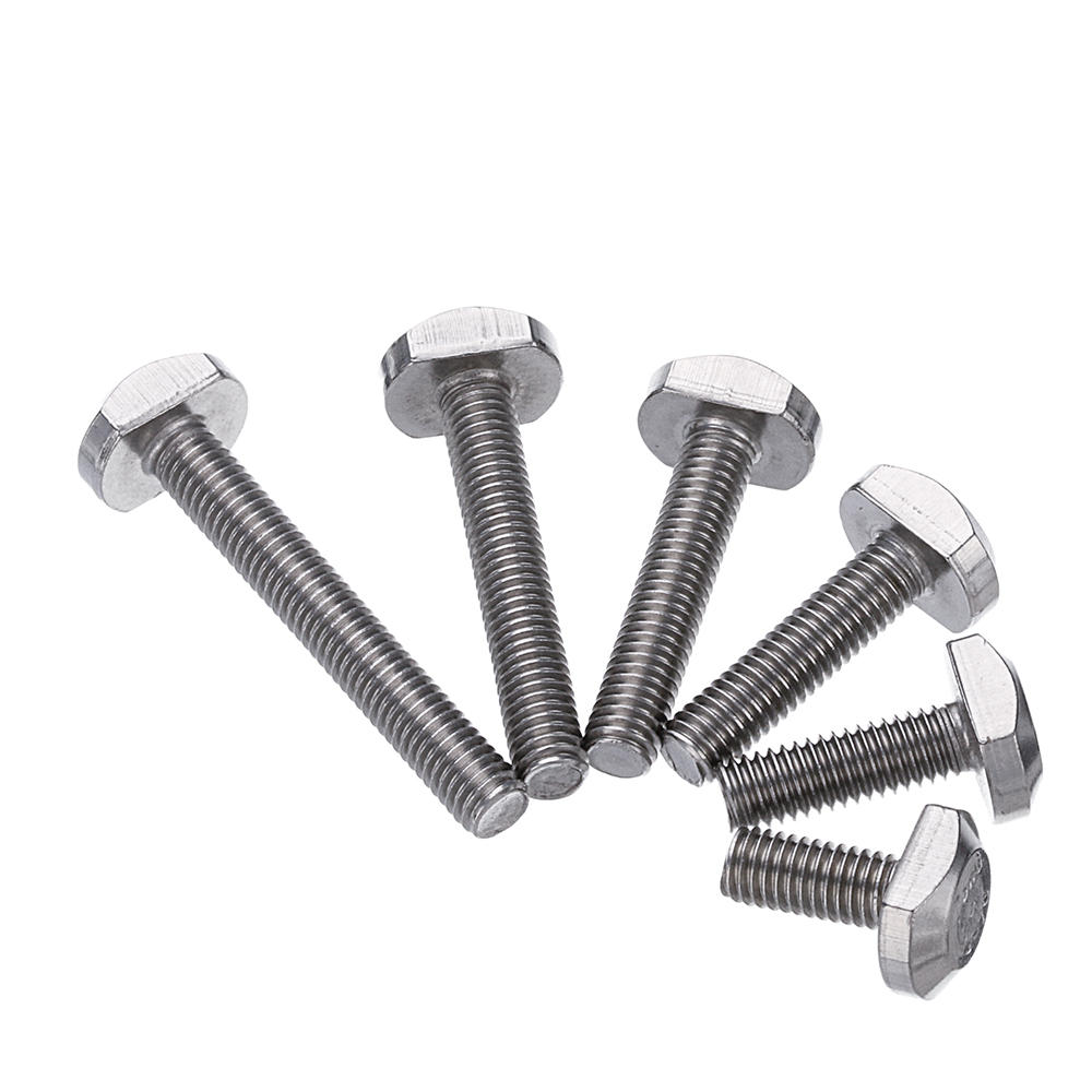M5 T Bolt 304 Stainless Steel 12-30mm Woodworking T Track Jig Fixture Aluminum Series Slot T Screw Fastener