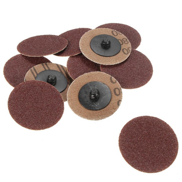 50pcs 2 Inch 80 Grit Roll Lock Sanding Disc Abrasive Pads