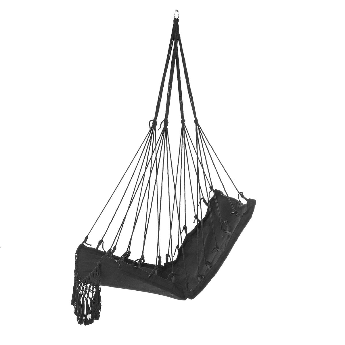Tassel Hanging Chair Canvas Swing Hanging Chair Stable Indoor Outdoor Garden Travel Swing