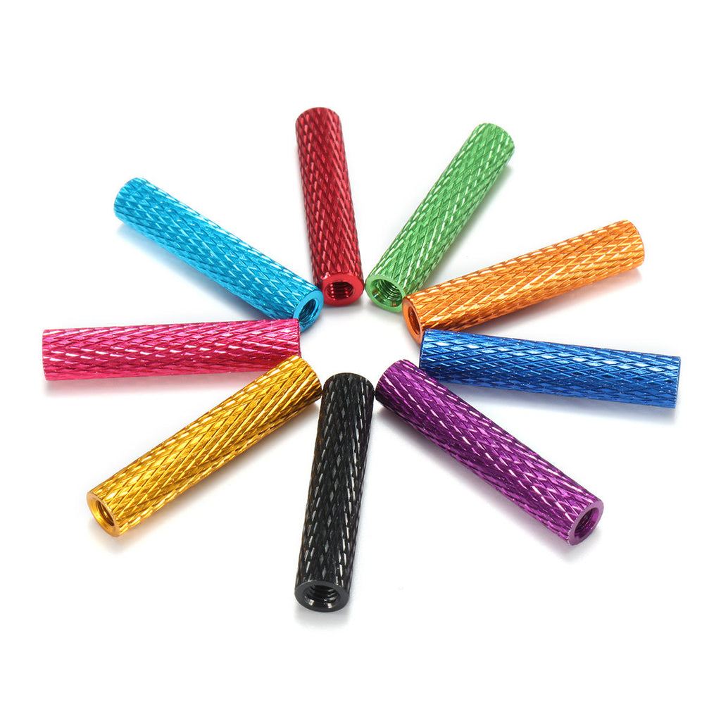 M3AS17 50Pcs M3 25mm Knurled Standoff Aluminum Alloy Anodized Spacer