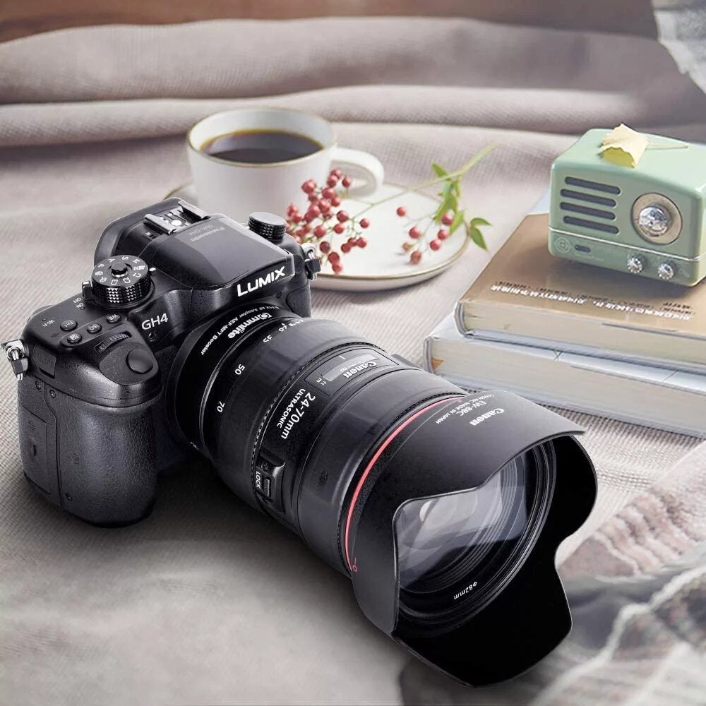 Booster 0.71X Focal Reducer Booster AF Lens Mount Adapter for Canon EF Lens to for Panasonic for Olympus M4/3 Camera