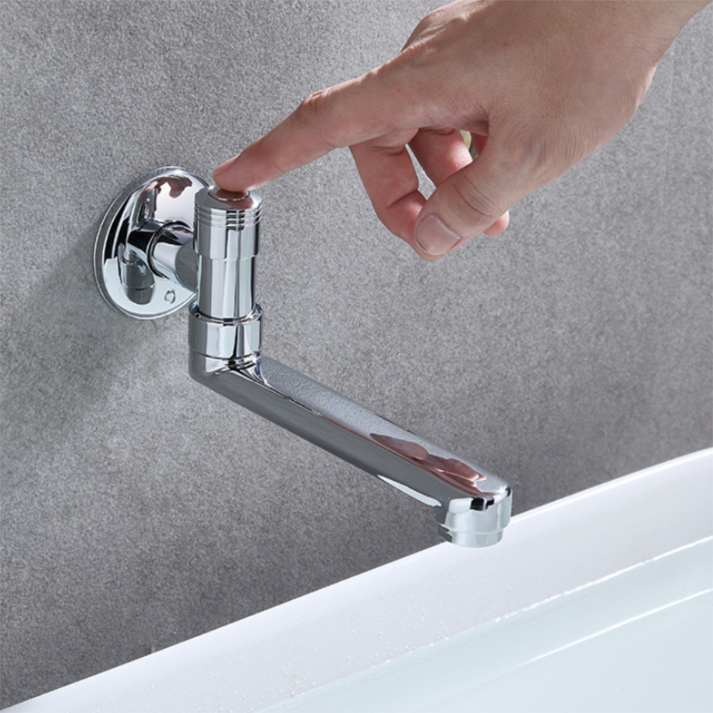 Silver Bathroom Washbasin Countertop Basin Single Single-Hole Hot And Cold Water Tap
