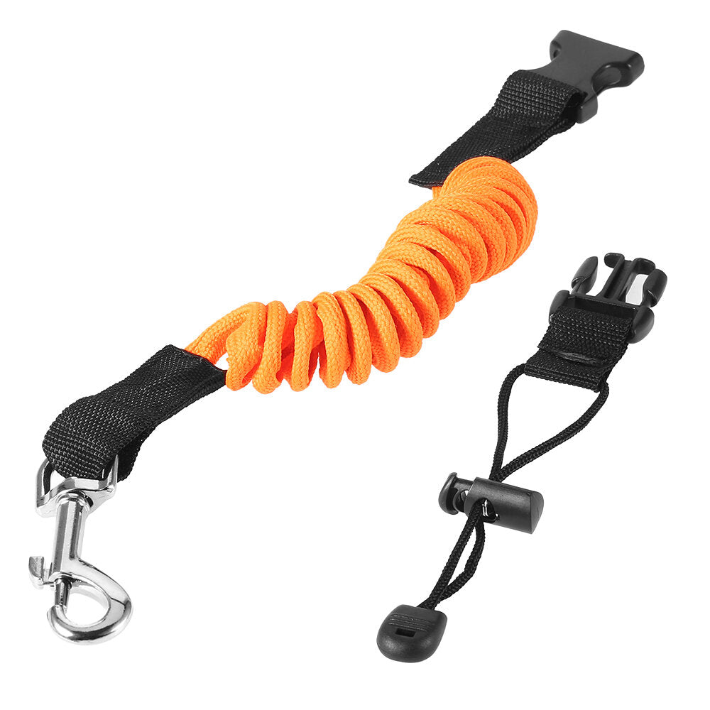 Elastic Kayak Canoe Paddle Leash with Metal Hook Surfboard Surfing Rope Safety Rowing Boats Lanyard Fishing Rod Accessories