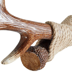 Vintage Antler Resin Double Light Deer Horn Pendant Chandelier Lamp Dinning Bar