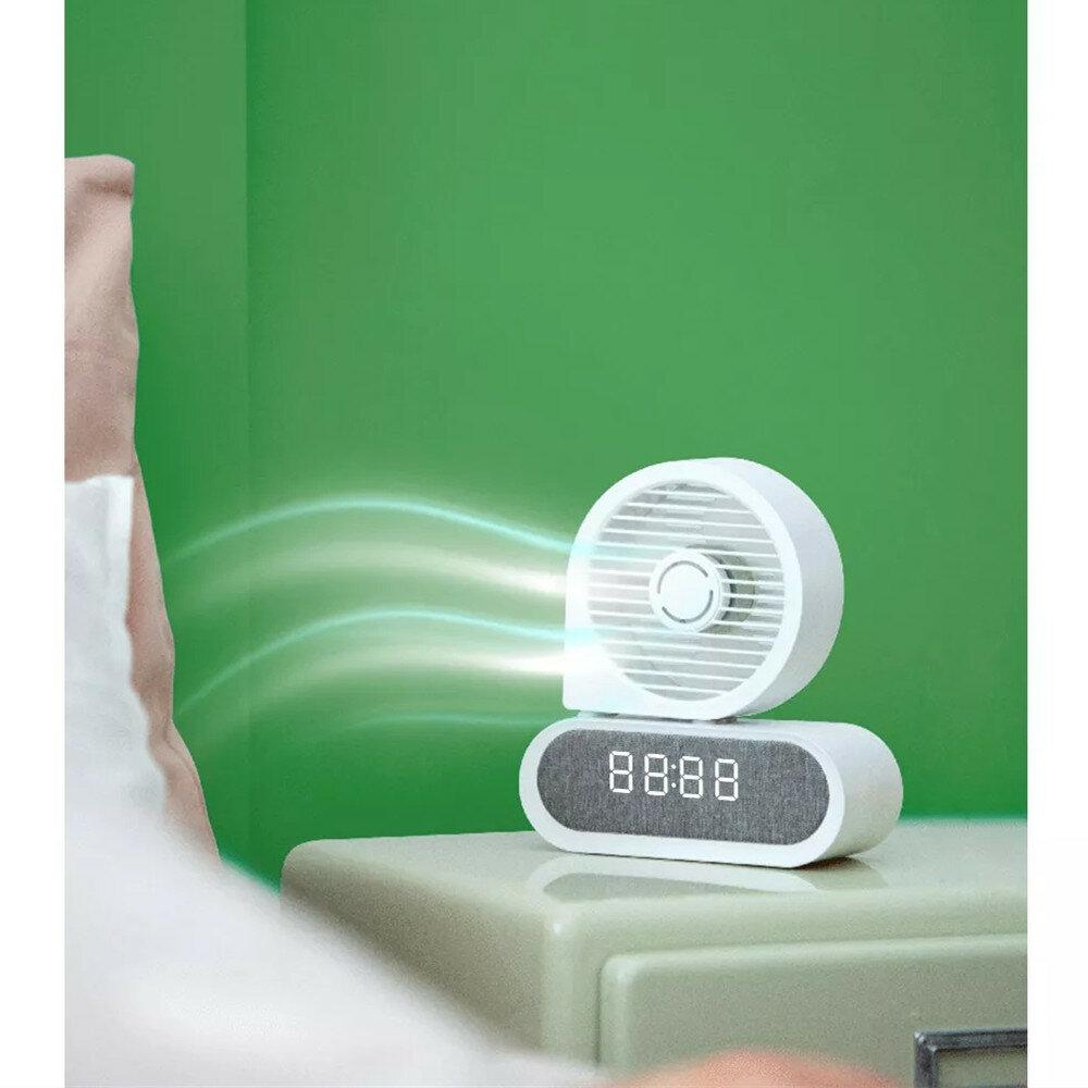 Portable Desktop Fan Wireless Compatible Charging Time Display Low Noise for Home Office