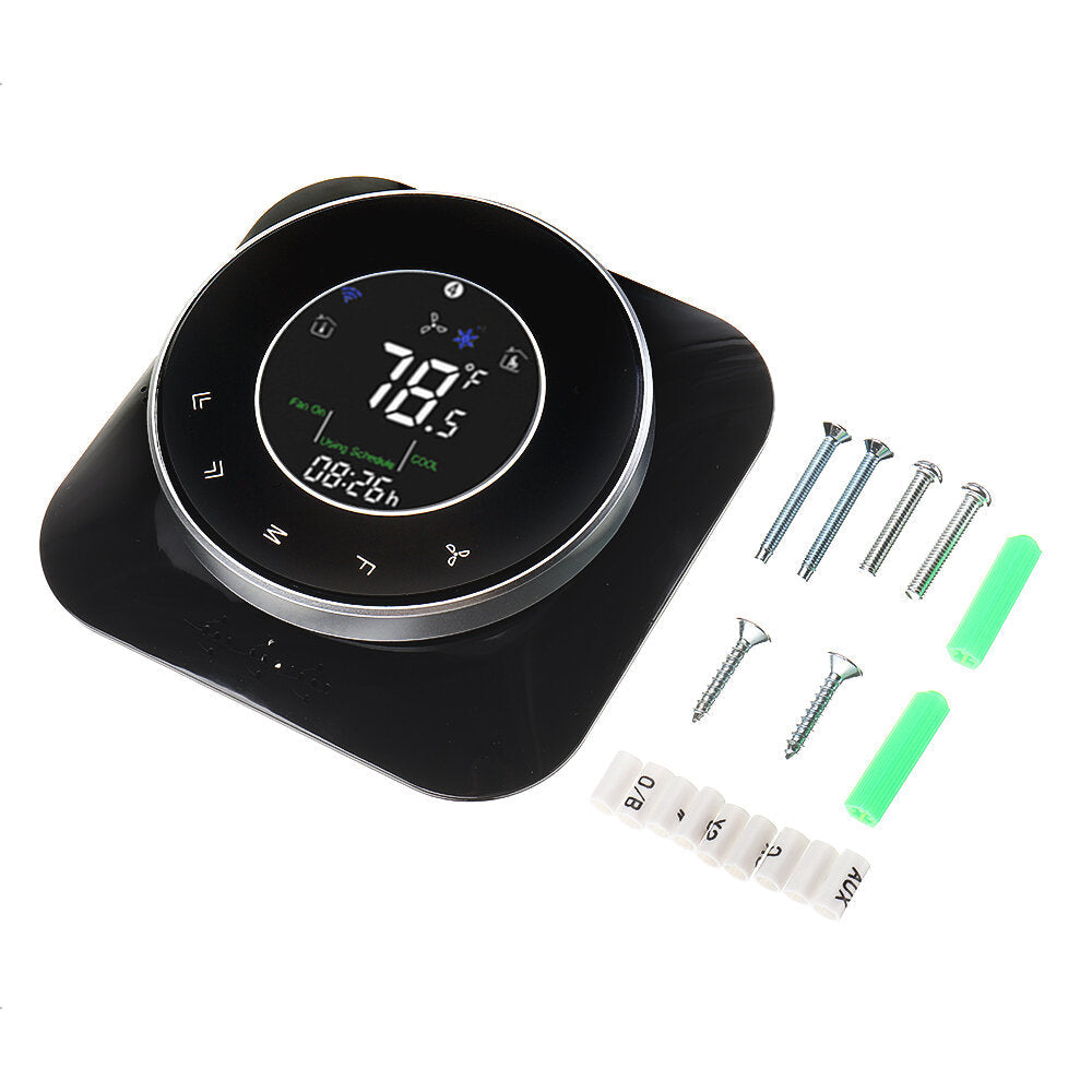 WiFi Black/White 24V WiFi Smart Heat Pump Thermostat Temperature Controller Smart Life/Tuya APP Remote Control Works with Alexa Google Home