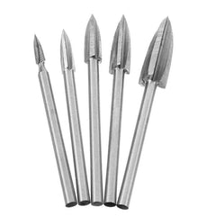 3mm Shank 5Pcs 3-8mm Milling Cutter White Steel Three Blades Wood Carving Knives
