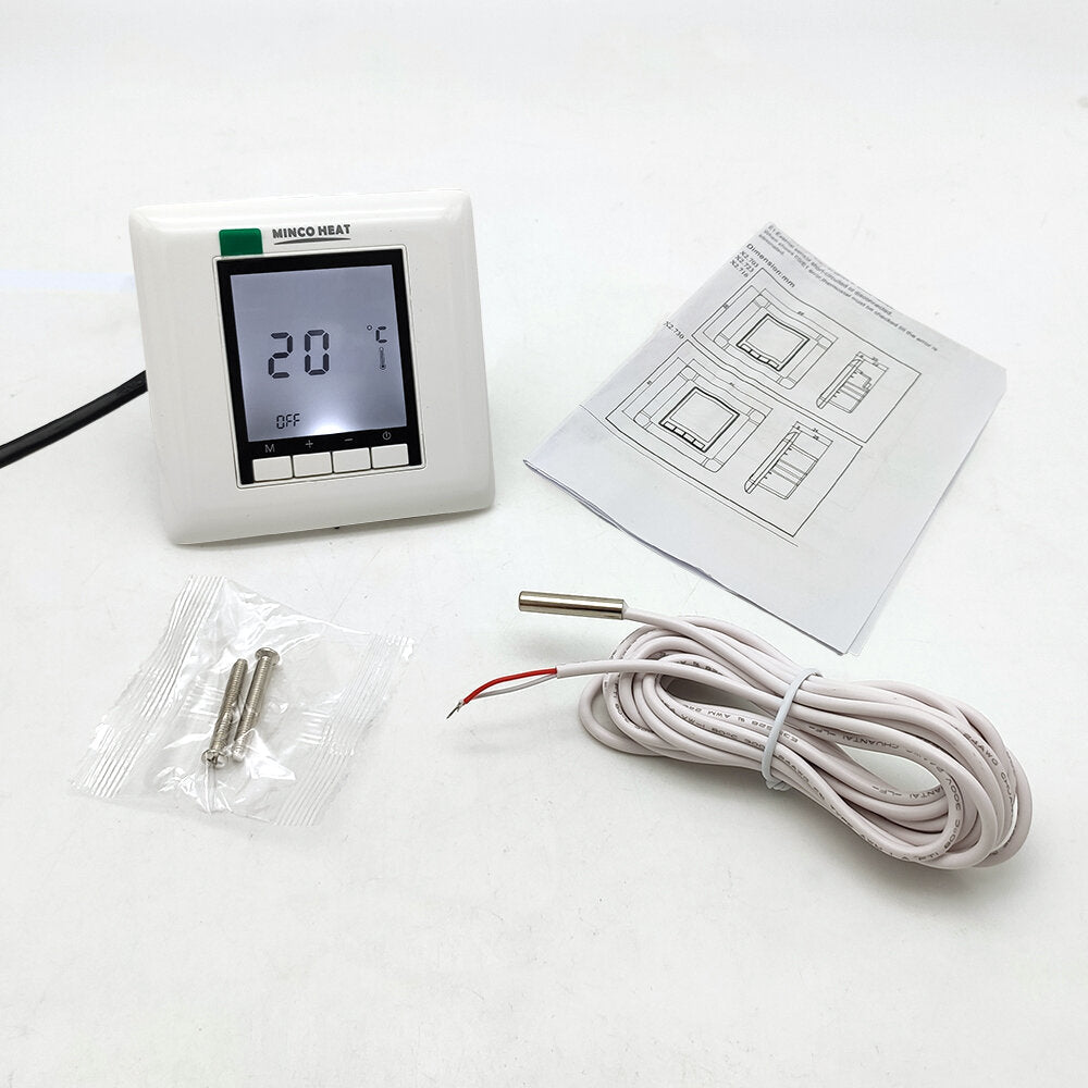 Electric Heating Floor Thermostat 8mm Thickness Panel for Heating Cable Heating Film Temperature Controller 230V30A