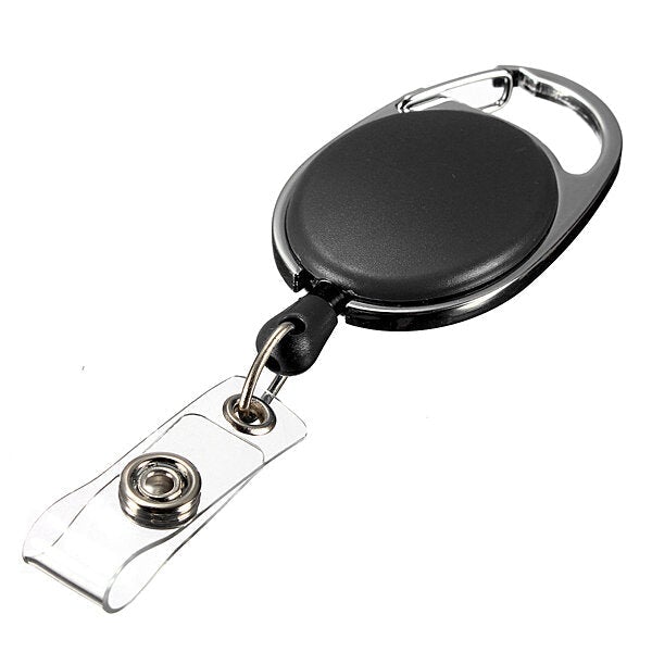 Retractable Reel Keyring Clip Carabiner Recoil Key Ring Chain ID Card Holder