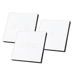 White 1 2 3 Channel 86 Wall Touch Remote Control Switch Wireless RF Transmitter Tempered Glass Pane l433MHz