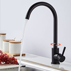Stainless Steel Kitchen Sink Faucet Mixed 360 Rotation Hot and Cold Water With 2 Hose