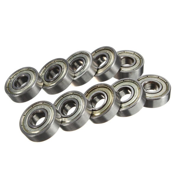 10Pcs Skateboard Groove Roller Blade Ball Bearings Wheels Silver