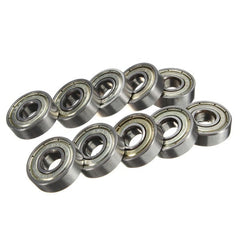 10Pcs Skateboard Groove Roller Blade Ball Bearings Wheels Silver
