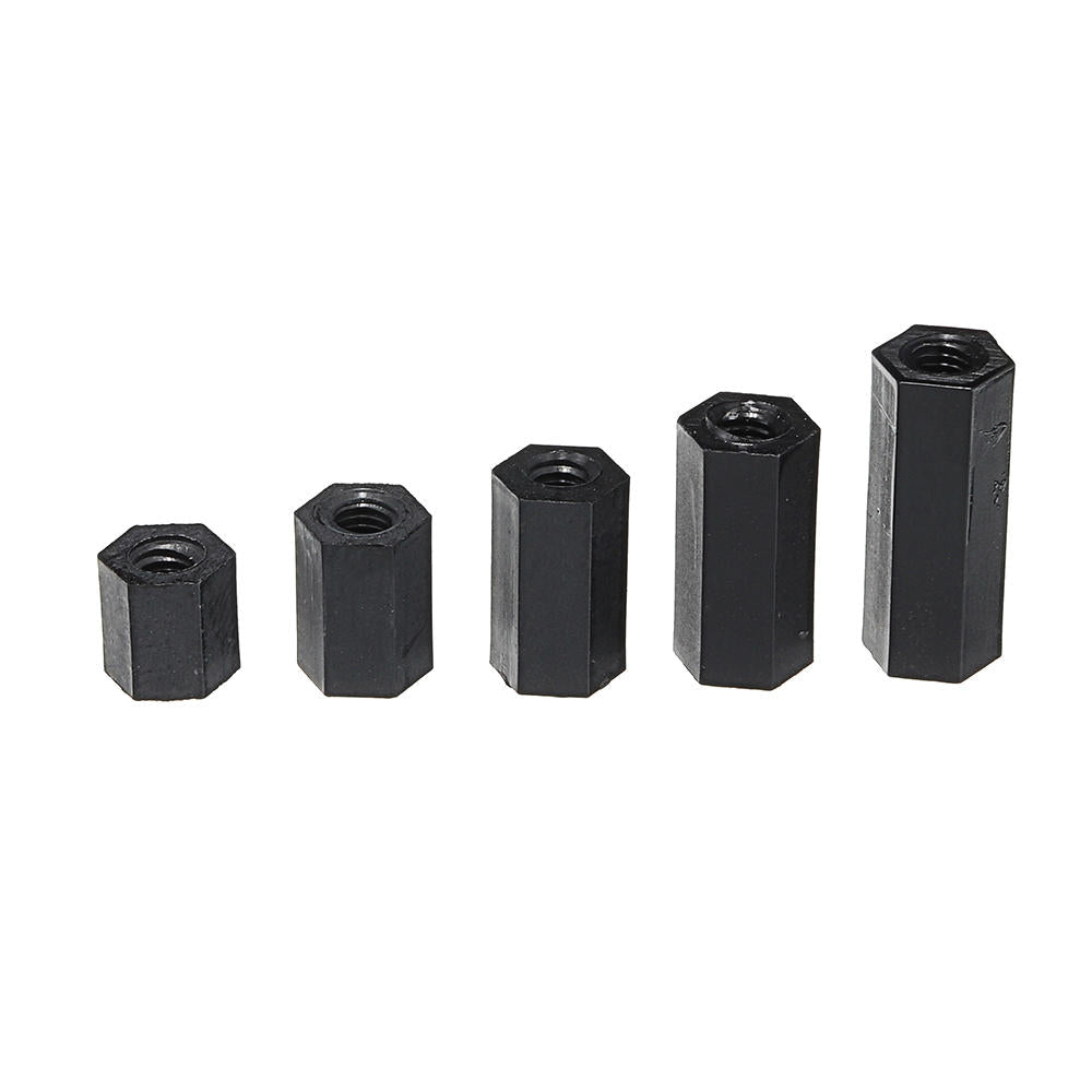 M3NH16 780Pcs M3 Nylon Screw Black Hex Screw Nut Nylon PCB Standoff Assortment Kit