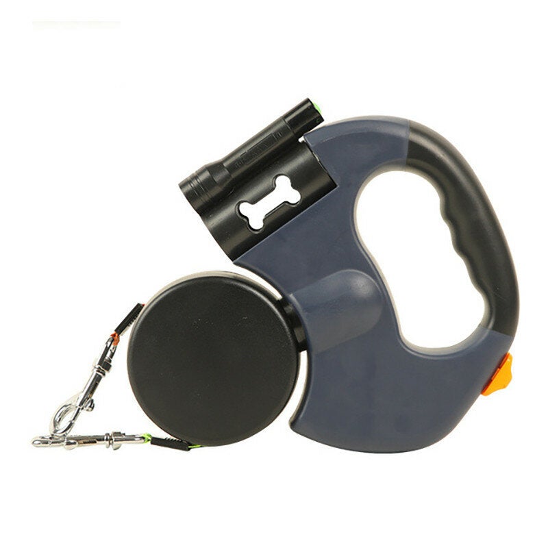 Automatic Retractable Leash Can Hold Two Pets at The Same Time with Flashlight Lighting Guidance System Reflective Rope