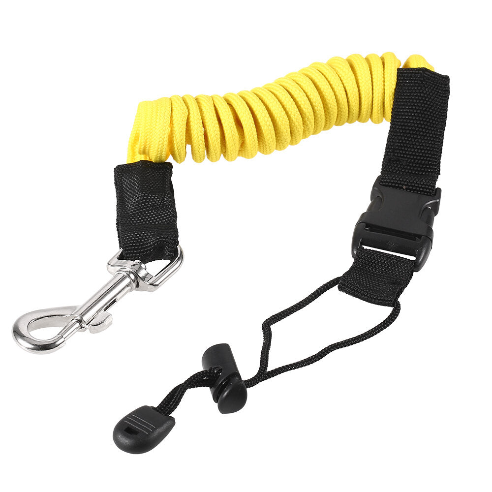 Elastic Kayak Canoe Paddle Leash with Metal Hook Surfboard Surfing Rope Safety Rowing Boats Lanyard Fishing Rod Accessories