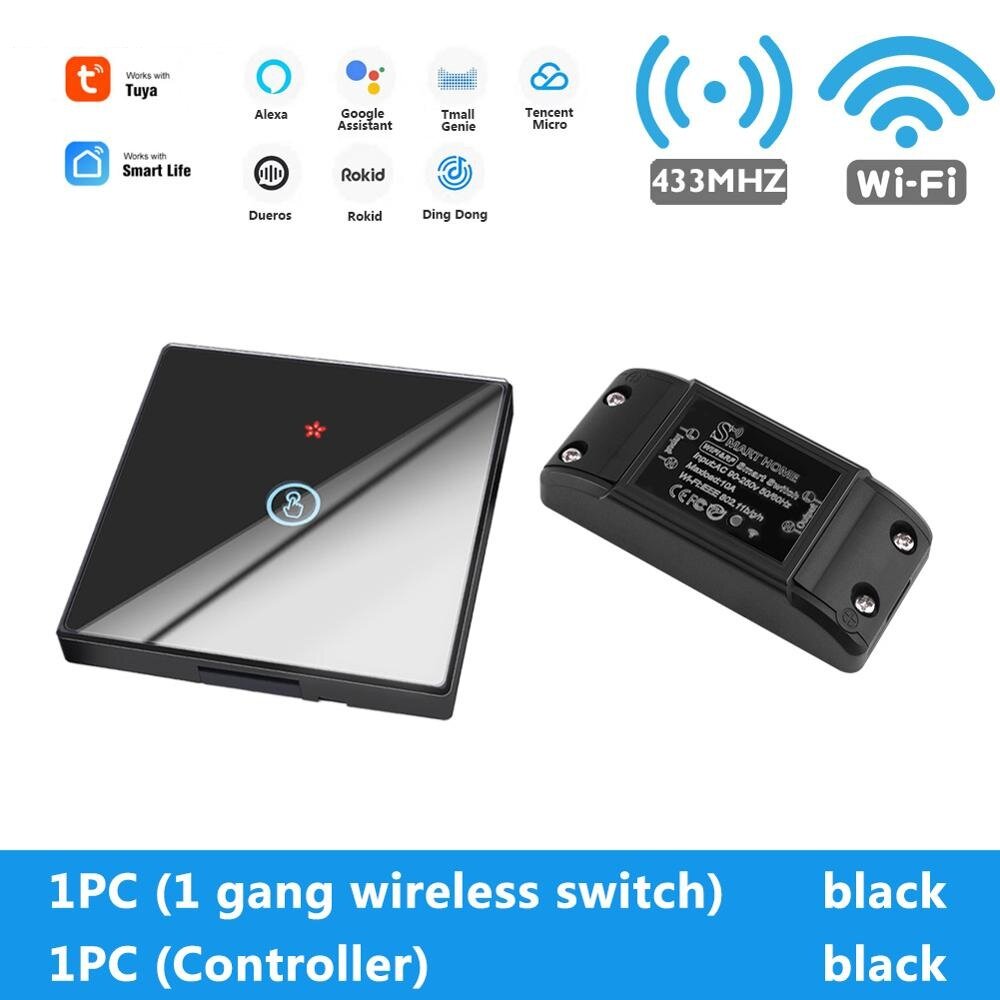 WiFi Light Switch 220V RF 433MHz With Breakers Remote Control Delay Module DIY Timer Switch Works With Alexa Google Home