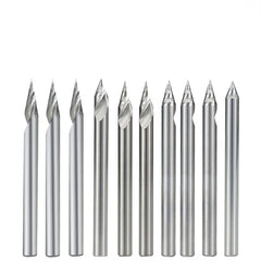 10Pcs 3.175mm Shank Engraving Bit End Milling Cutter 30 Degrees Tip 0.1mm Carbide 3D Milling Bit Carving