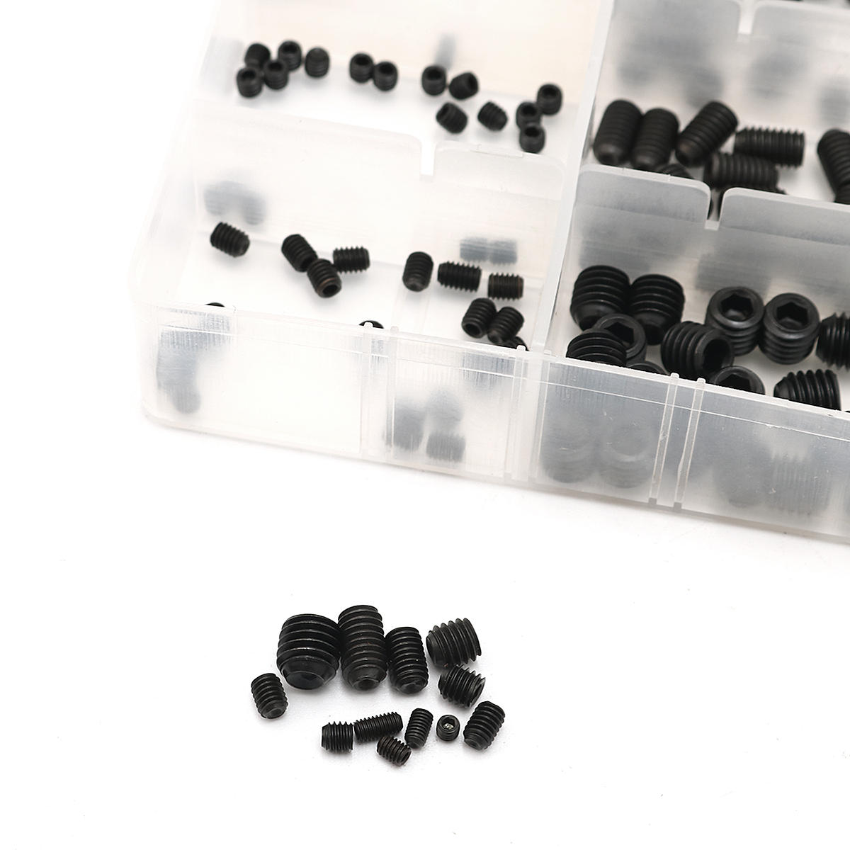 240Pcs M3-M8 Grub Screw Carbon Steel Hex Socket Allen Head Set Screw