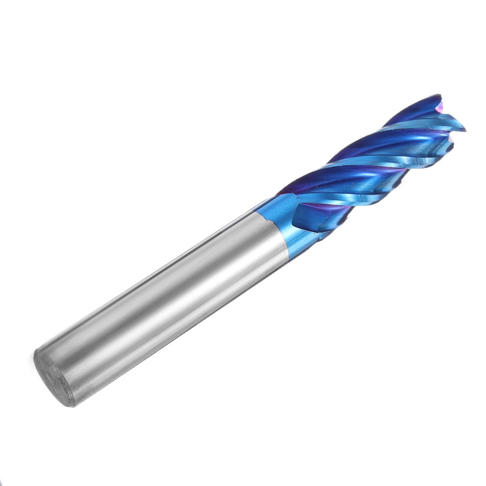 HRC65 Tungsten Carbide 4 Flutes Milling Cutter 2-12mm Blue Nano Coating CNC Milling Cutter Tool
