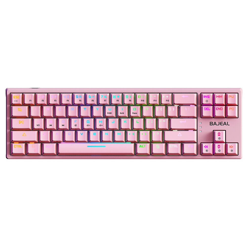 Mechanical Gaming Keyboard 71 Keys Hot-Swappable Blue Switch RGB Backlit Detachable Type-C Wired Gaming Keyboard for Office Gamer