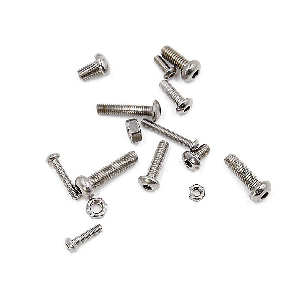 520Pcs Stainless Steel Hex Socket Round Head Screws Nuts Assortment Set M3 M4 M5