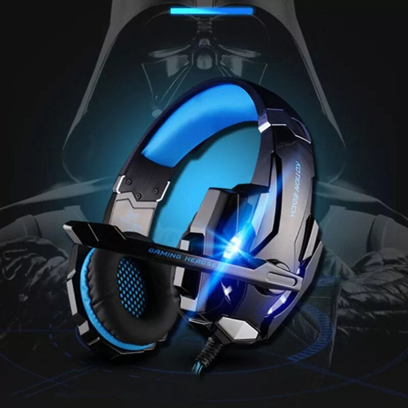 Gaming Headset Wired Glowing Earphones Deep Bass Stereo RGB Light Game Headset With Mic