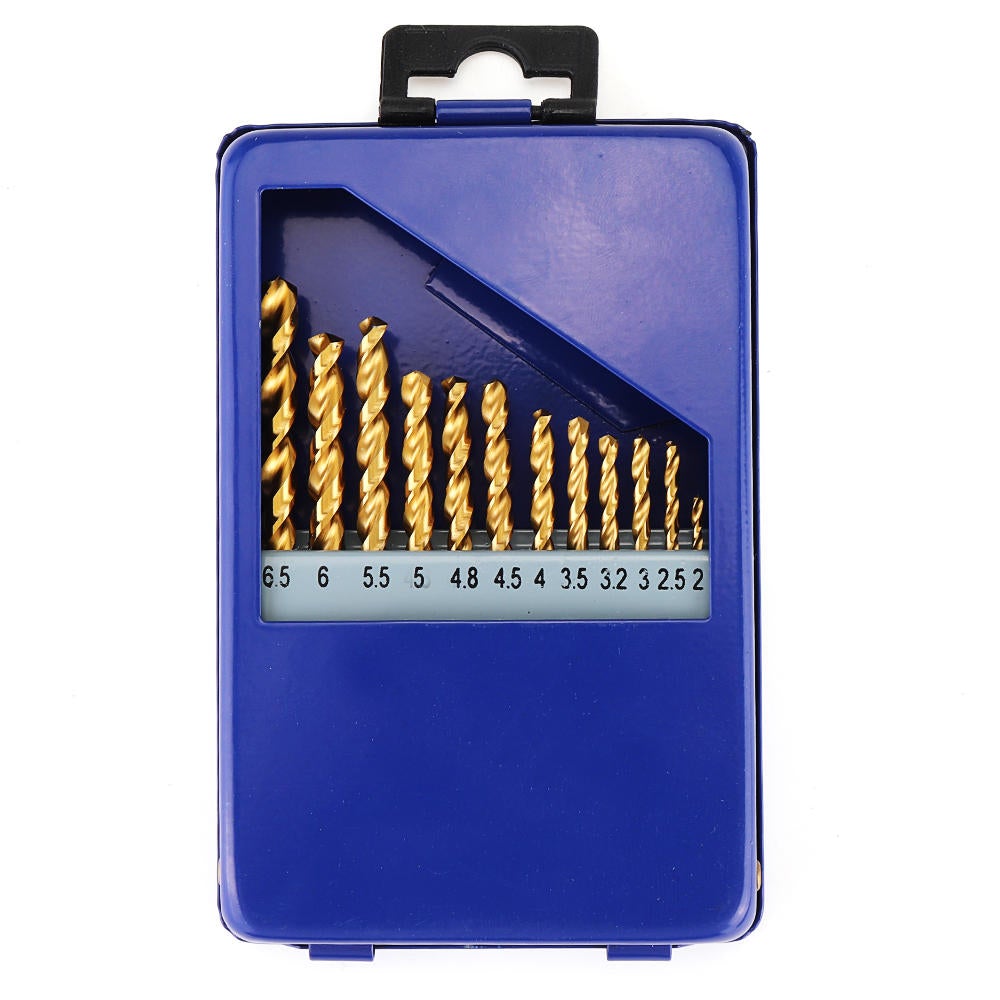 13Pcs Titanium Coated M42 Twist Drill Bit 8% High Cobalt HSS Drill Bit Set Industrial Grade 1.5-6.5mm for Stainless Steel Metal Wood