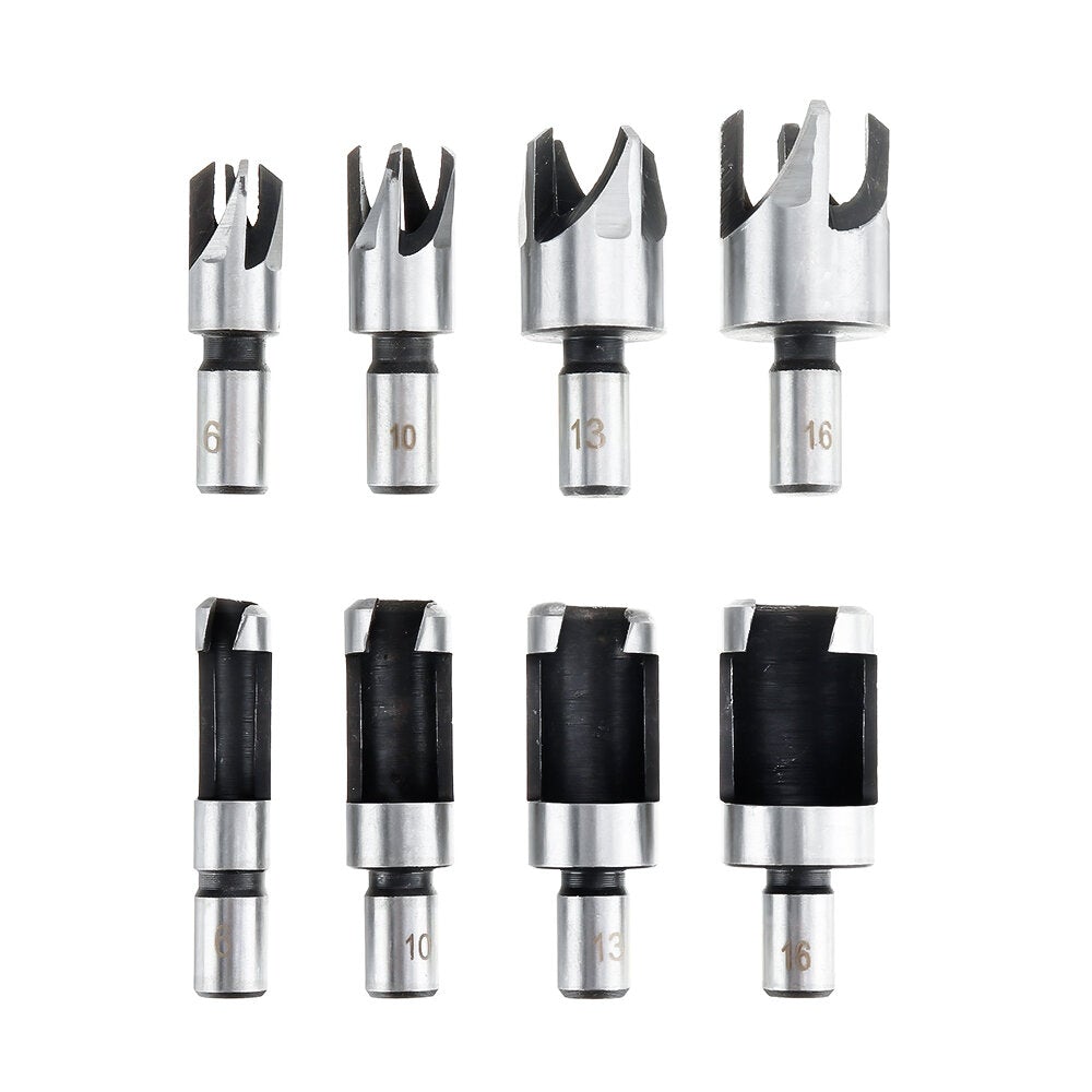 23pcs Chamfering Countersunk Drill Bit Set 5 Flute Chamfering Drill Wood Plug Cutter Automatic Center Punch Drill