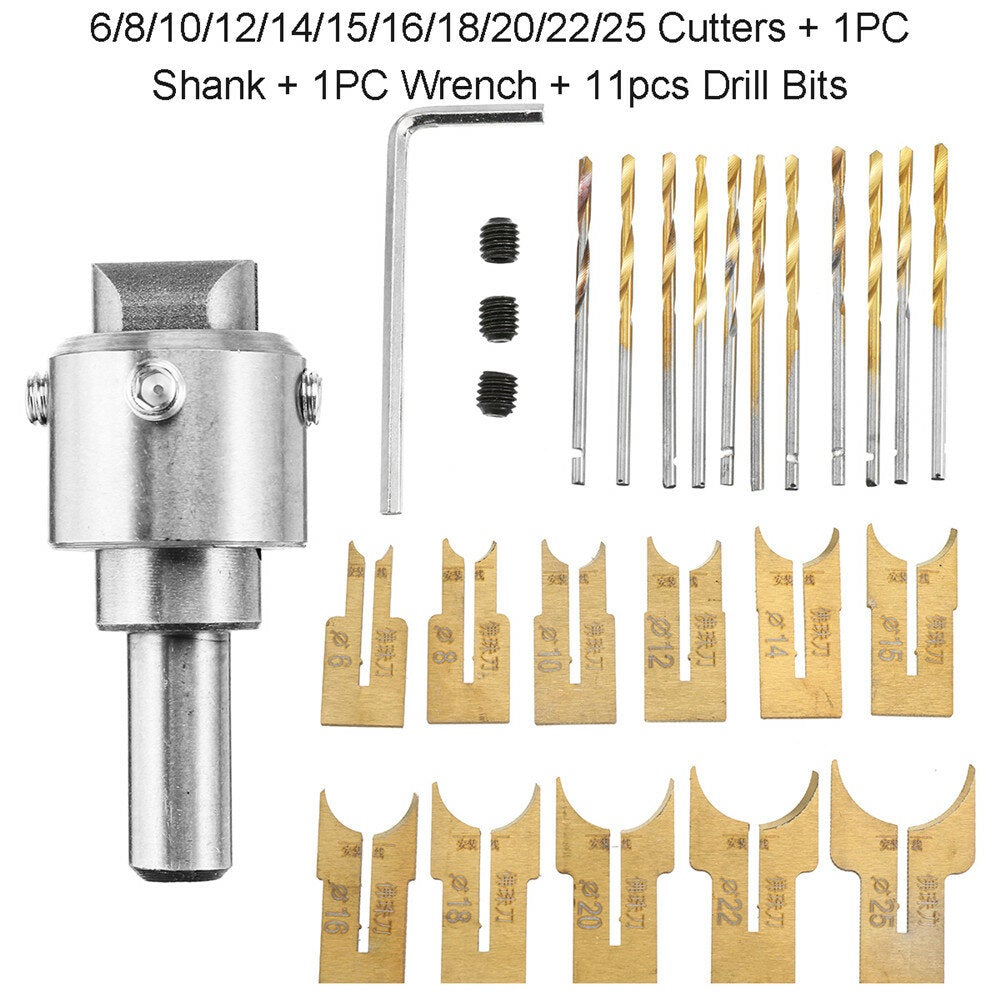 13/16/24Pcs Wooden Bead Maker Beads Drill Bit Milling Cutter Set Woodworking Tool Kit