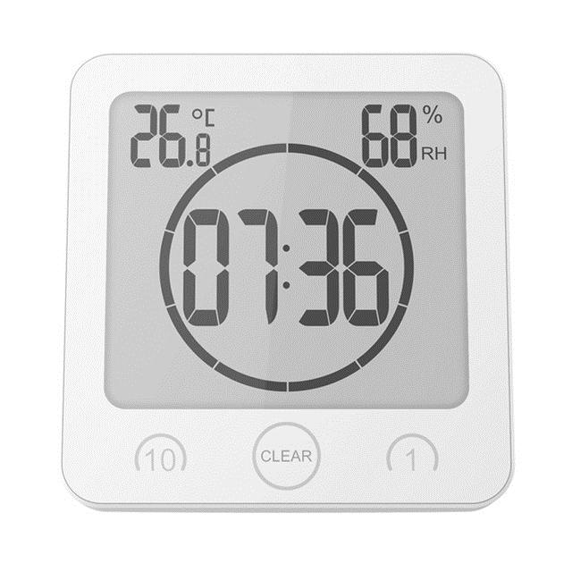 Digital Waterproof Shower Clock Temperature Sensor Wall Countdown Bathroom Timer