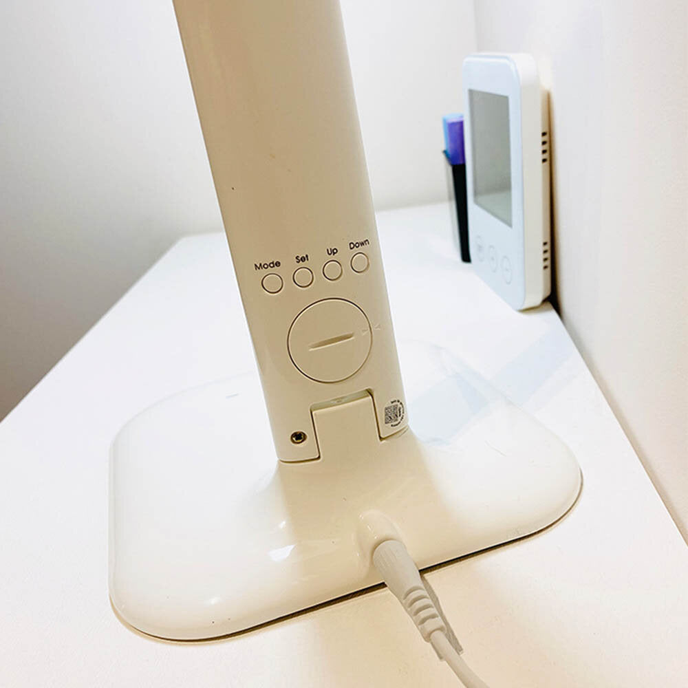 Desk Lamp Touch Dimmable Foldable Eye Protect Reading Light with Calendar Temperature Alarm Clock,5W