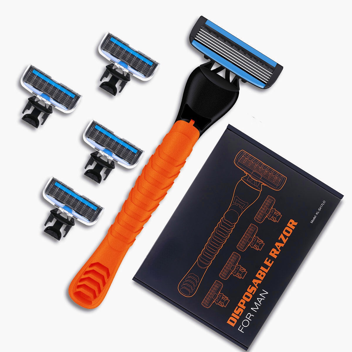Handheld Disposable Razor Hair Beard Shaving Trimmer Men's Shaver W/ 5pcs Blades