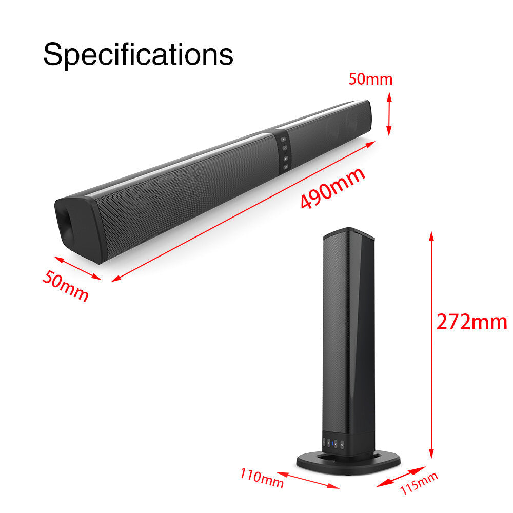 Home Audio and TV Speaker Soundbar Bluetooth Speaker Super Bass Stereo Loudspeaker for Phone PC Computer with RCA cable
